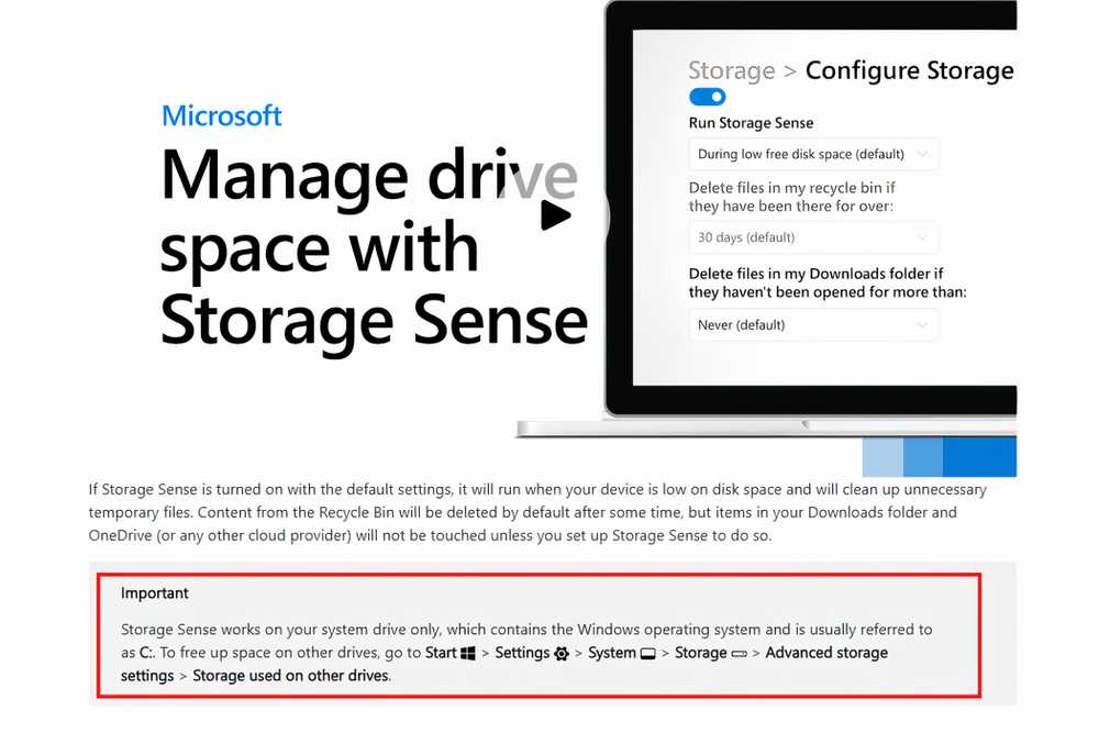 Системный диск и работа Storage Sense