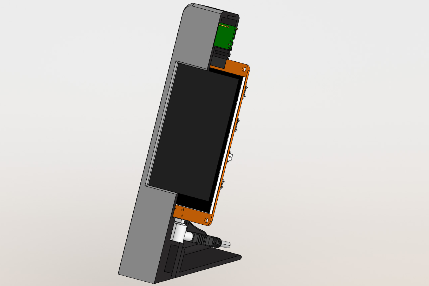 The 3D printed enclosure for an ESP32 desktop weather display.