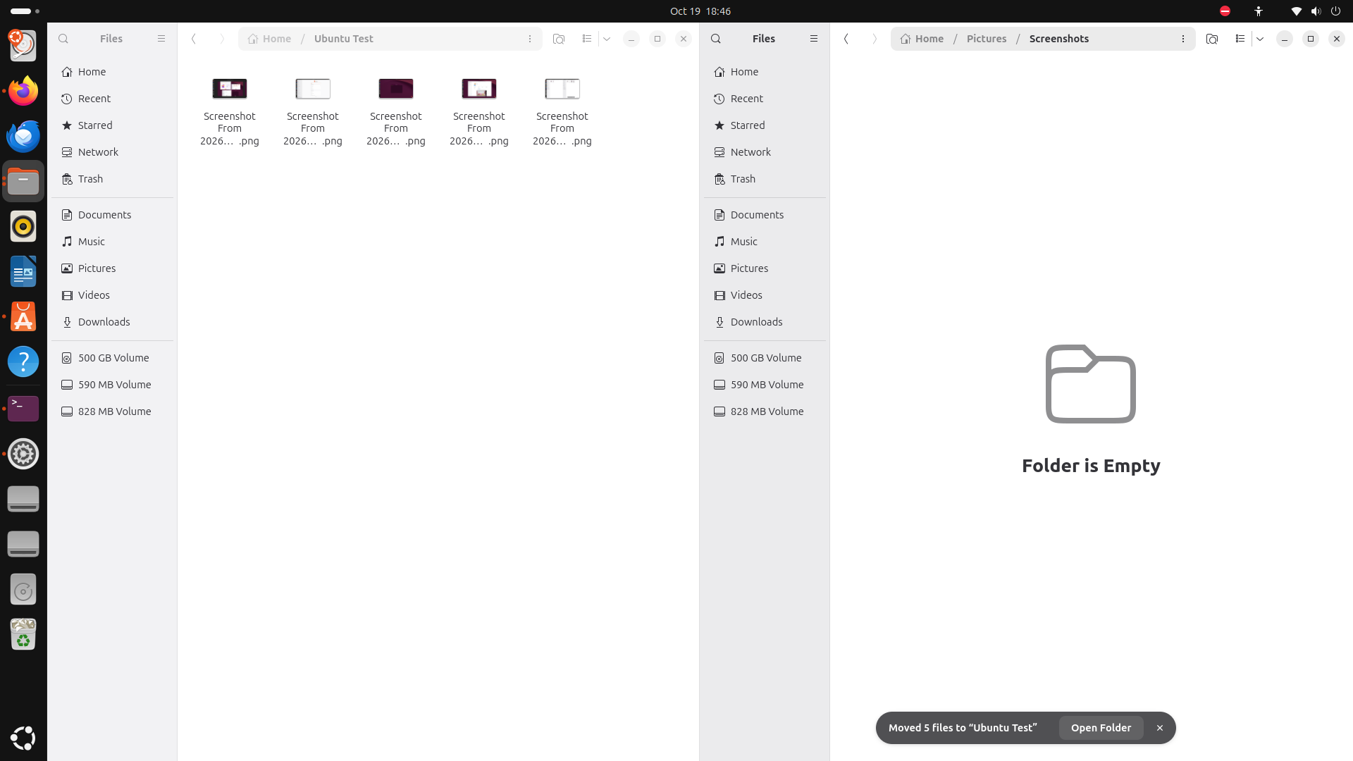 Работа с файловым менеджером в Ubuntu 26.10