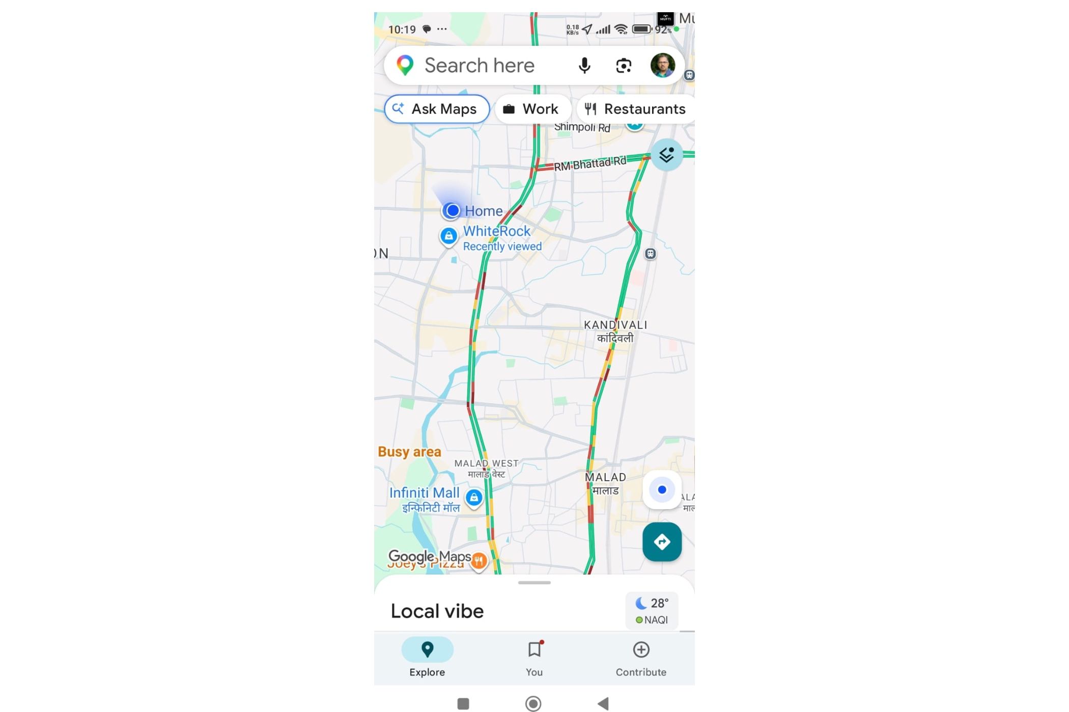 Интерфейс Google Maps с выбором маршрута, доступного для инвалидных колясок
