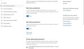 Real-time protection in Windows Security.
