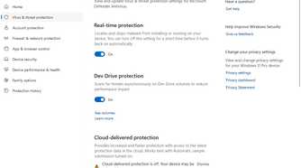 Real-time protection in Windows Security.