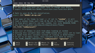 A look at the zshrc configuration file after installing Oh My Zsh.