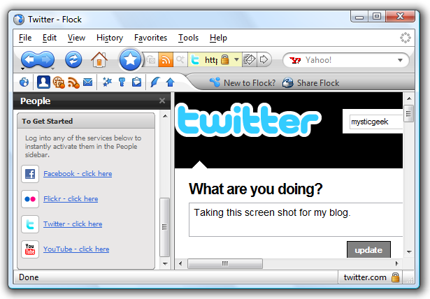Social Web Browsing Using Flock