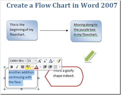 Create A Flow Chart In Word 2007