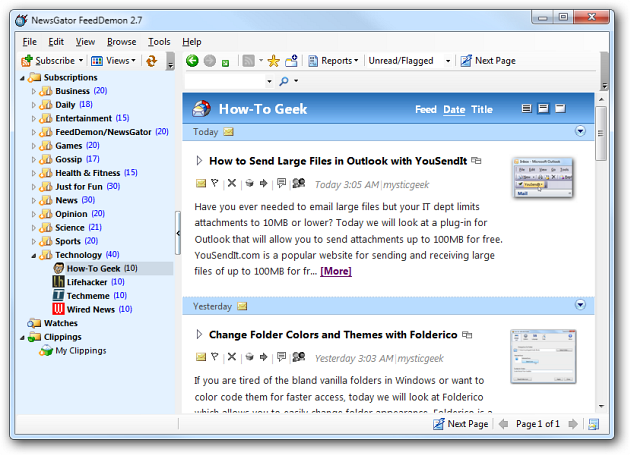 Organize your RSS Feeds with FeedDemon