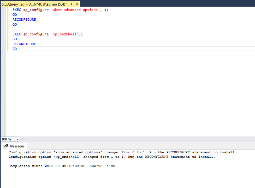 Exporting and Importing MSSQL Databases over a Network Share