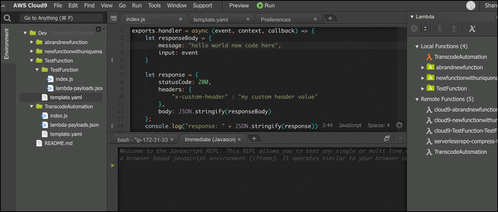 Make AWS Lambda Development Easier with the Cloud9 IDE