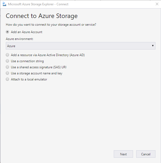 Getting Started with Azure Storage Explorer