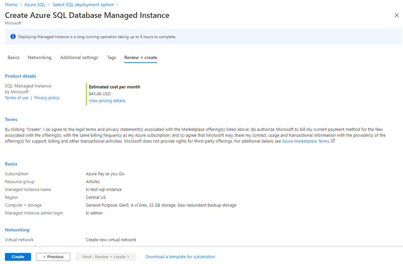 How to use an Azure SQL Managed Instance