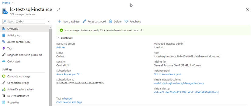 How to use an Azure SQL Managed Instance
