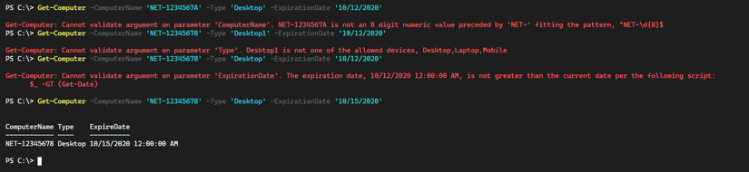 Customizing Parameter Validation Errors In PowerShell