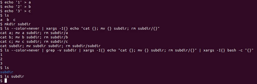 Using xargs in Combination With bash -c to Create Complex Commands