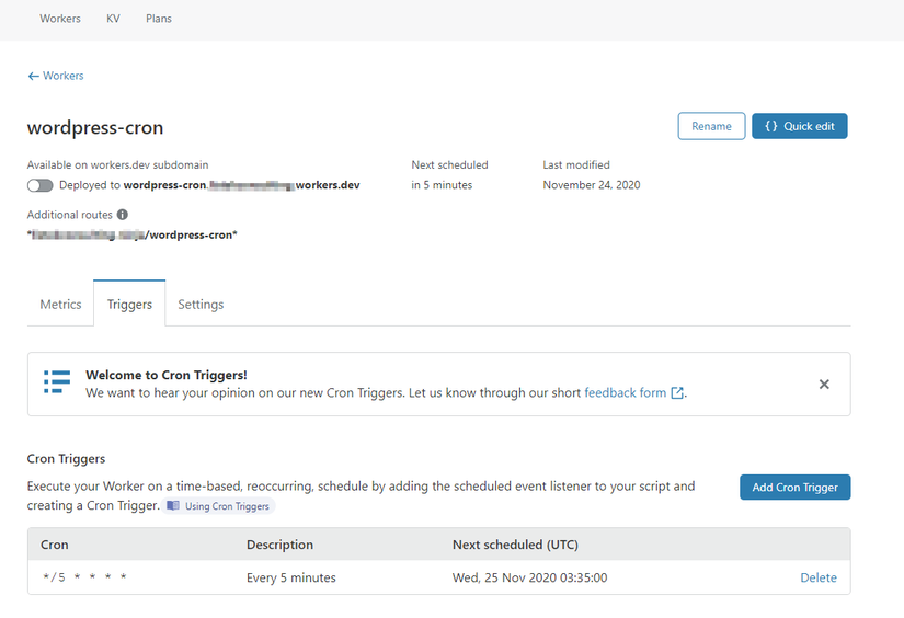 Using CRON Jobs in CloudFlare Workers through Wrangler