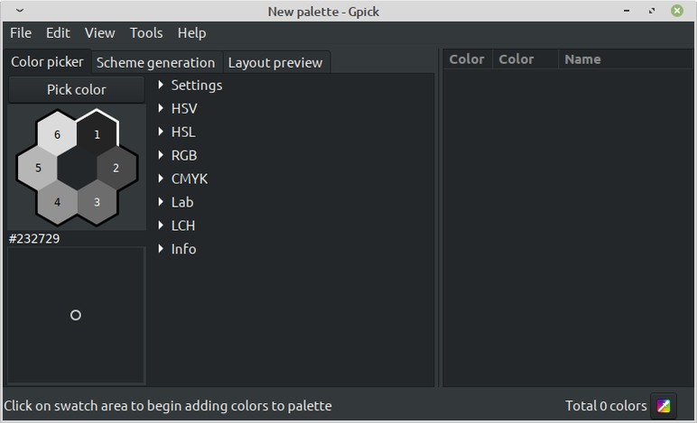 How To Use Gpick, a GUI Color Picker & Selection Tool for Ubuntu and Mint