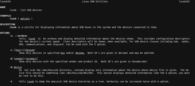 Linux terminal lsusb output Logitech M185