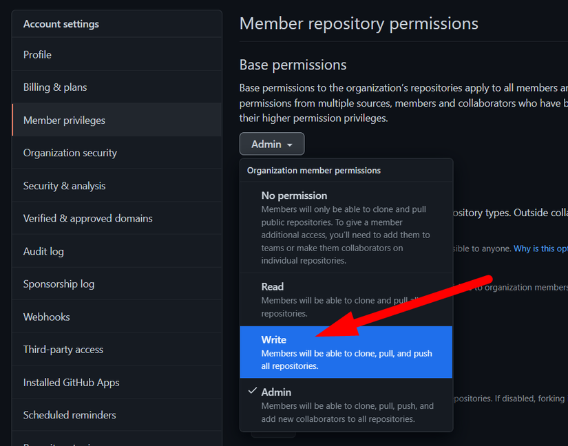 How to Manage Permissions for Members in a Github Organization