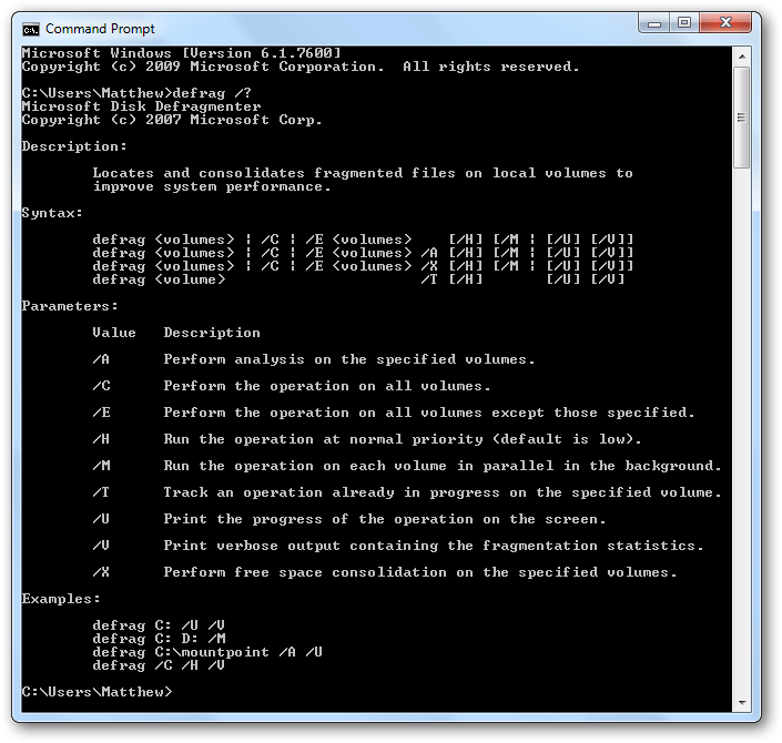 Dig Deeper in Windows Defrag via Command Prompt