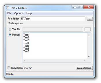 Text2Folders Is a Simple Batch Folder Maker