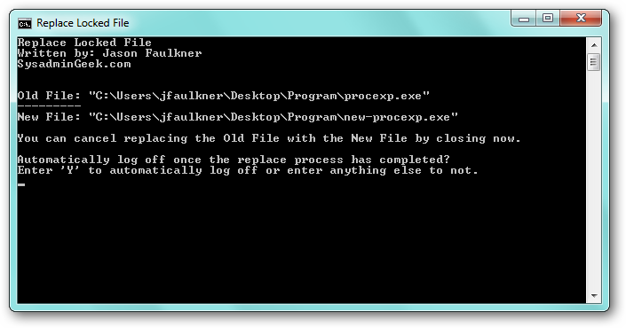 Easily Replace a Locked File Once it Becomes Unlocked