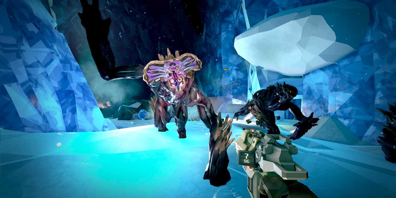 Uma captura de tela do jogo Deep Rock Galactic.