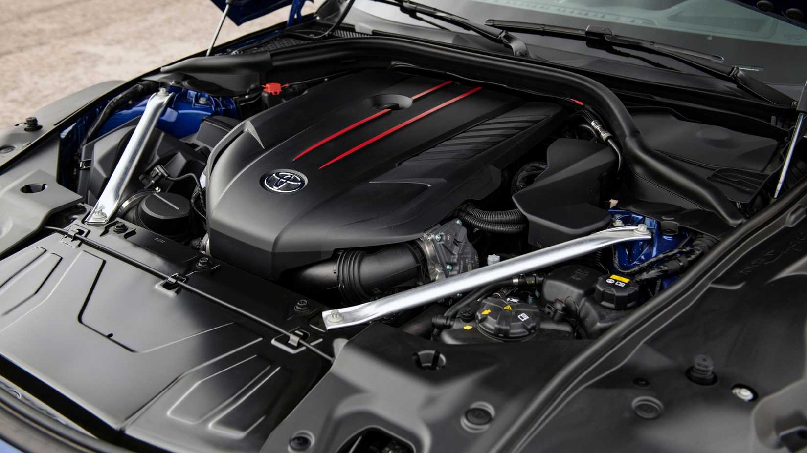 2025 Toyota GR Supra detail shot of engine bay