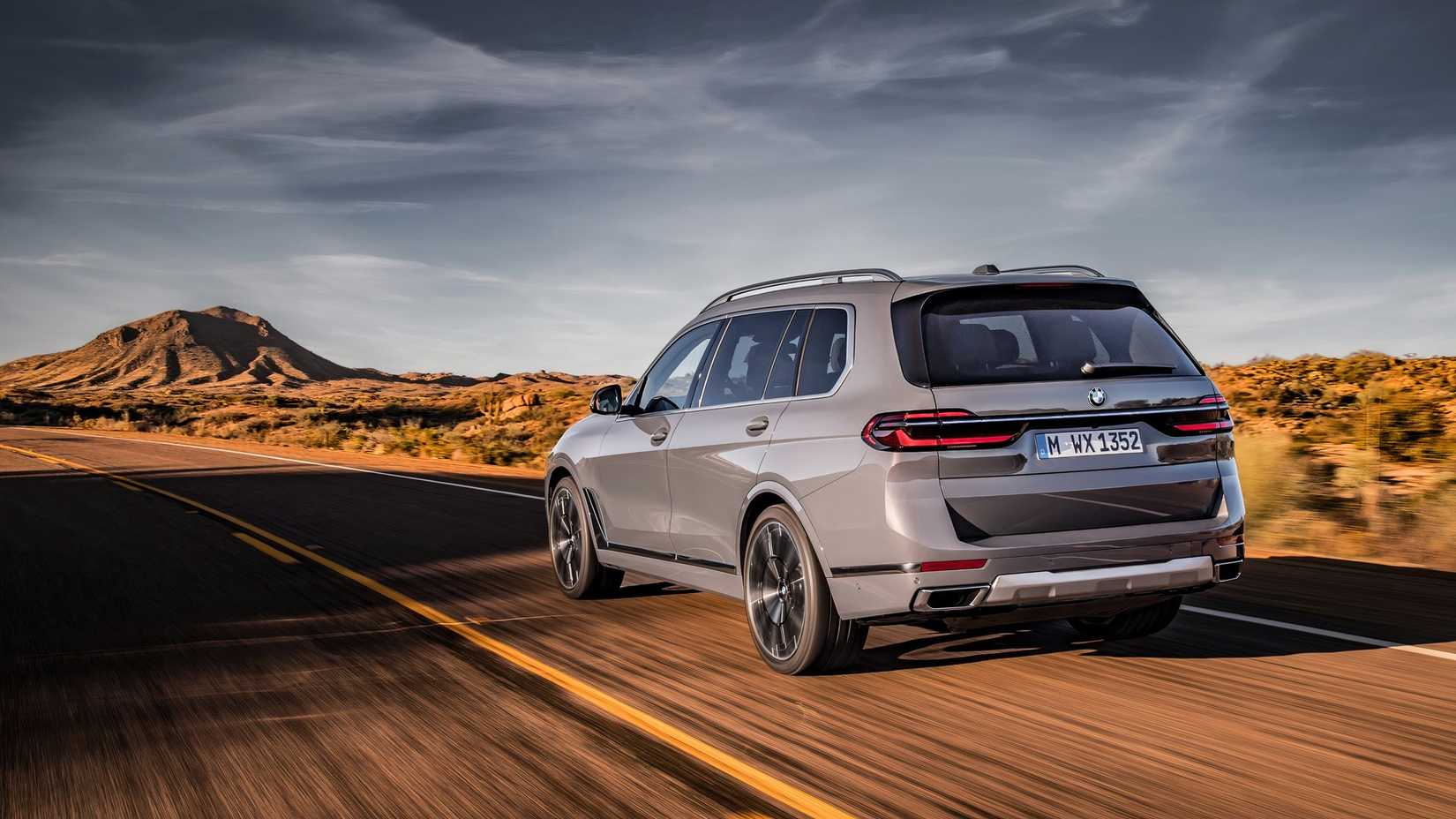 2026 BMW X7 rear three-quarter action shot