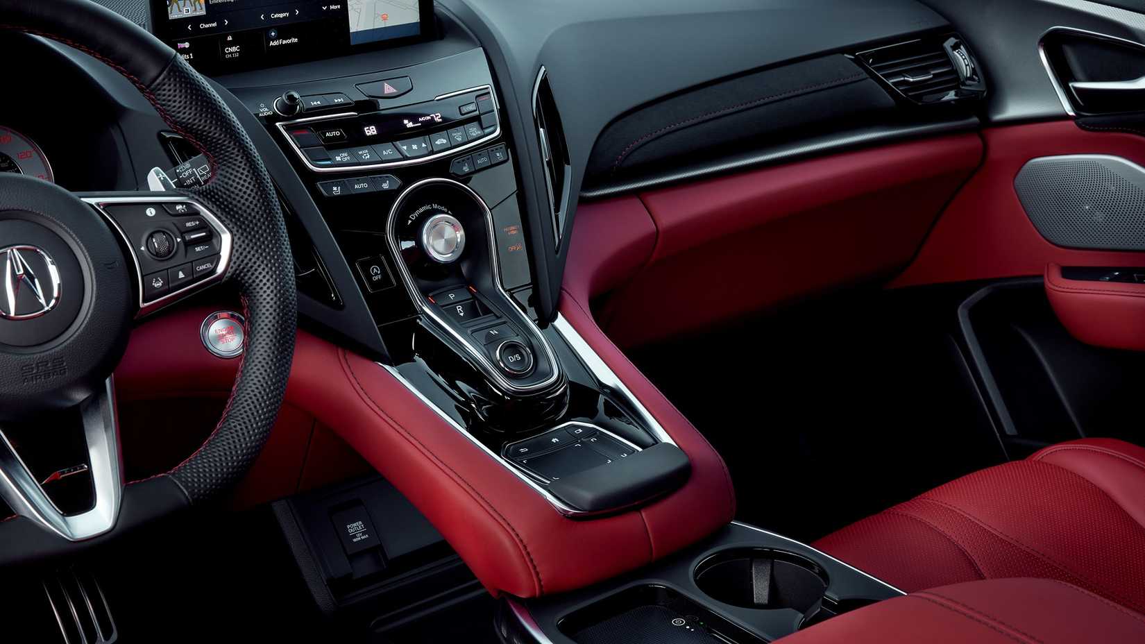 Shot of the center console and dashboard in a 2025 Acura RDX A-Spec with Advance Package.