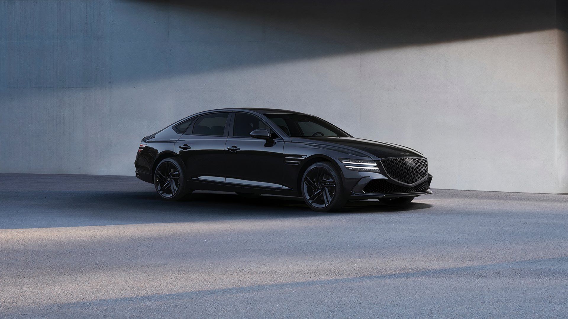2026 Genesis G80 Prestige Black exterior shot.