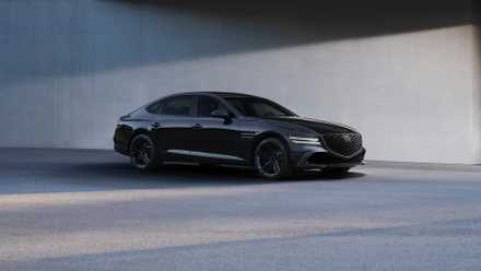 This Mazda SUV feels shockingly on the subject of a BMW X5 for much less 2026 Genesis G80 Prestige Black exterior shot.