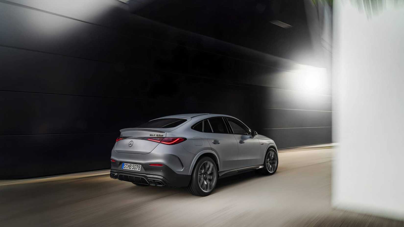 2026 Mercedes-AMG GLC 63 Coupe rear angle view.