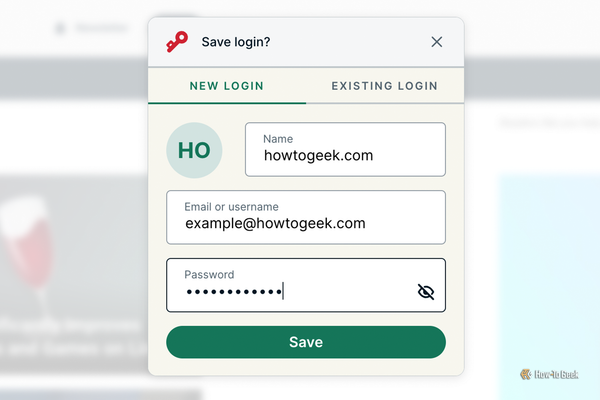 Adding a login to ExpressVPN Keys on desktop.