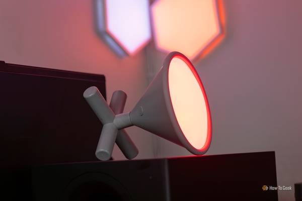 Nanoleaf Umbra Cono light laying on its side