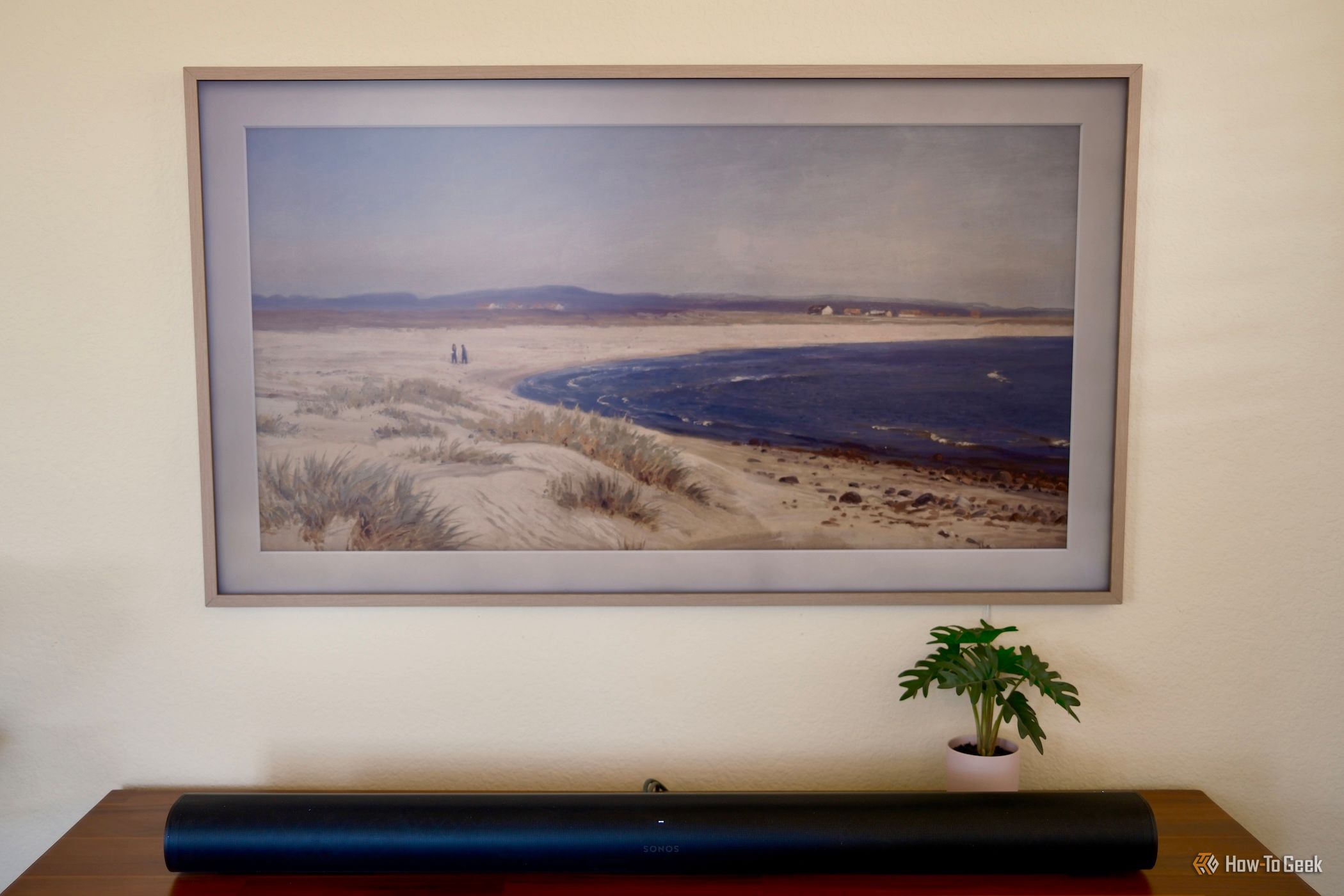 Samsung Frame TV hung on a wall