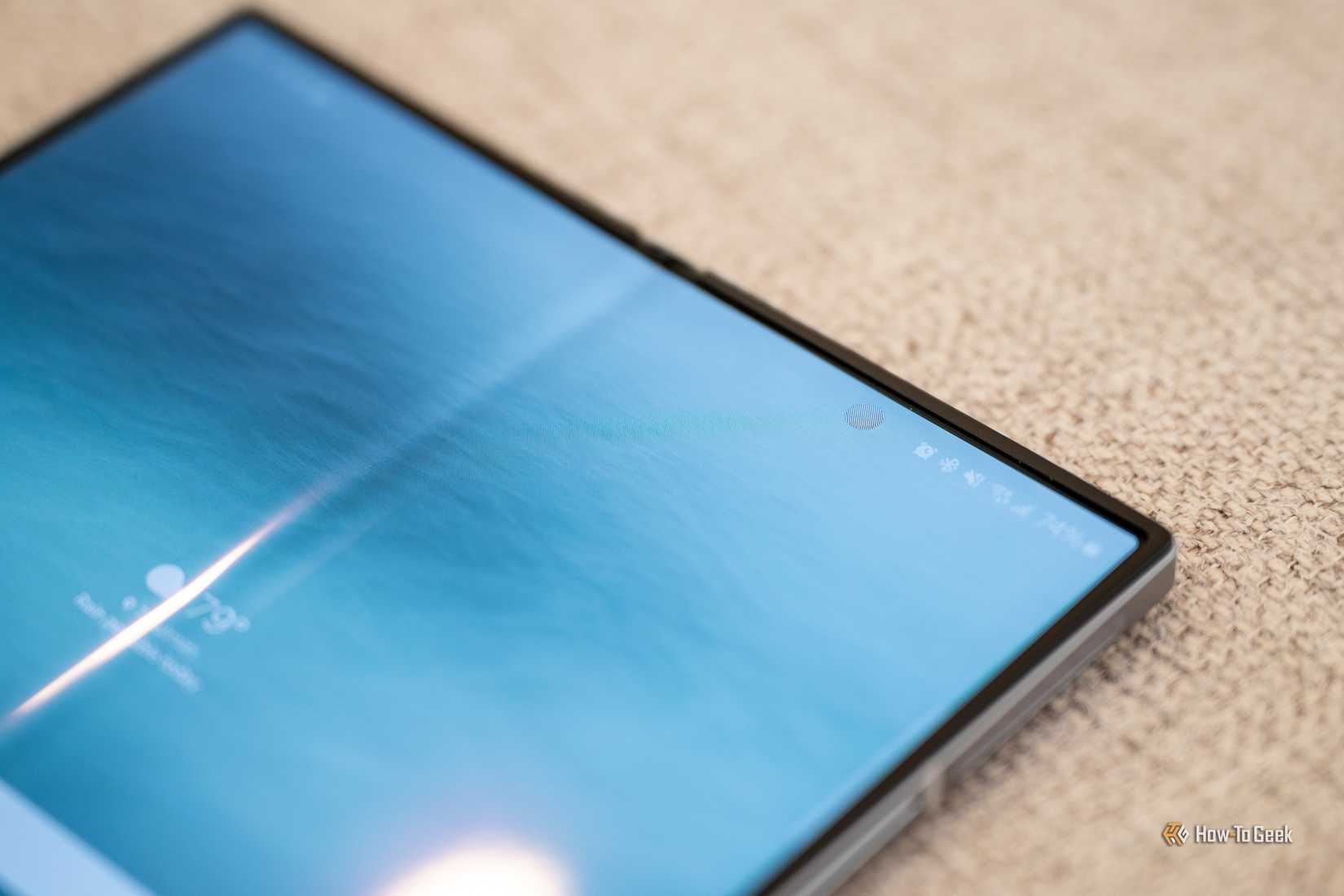 Internal display selfie camera on the Samsung Galaxy Z Fold 6 hidden under the screen