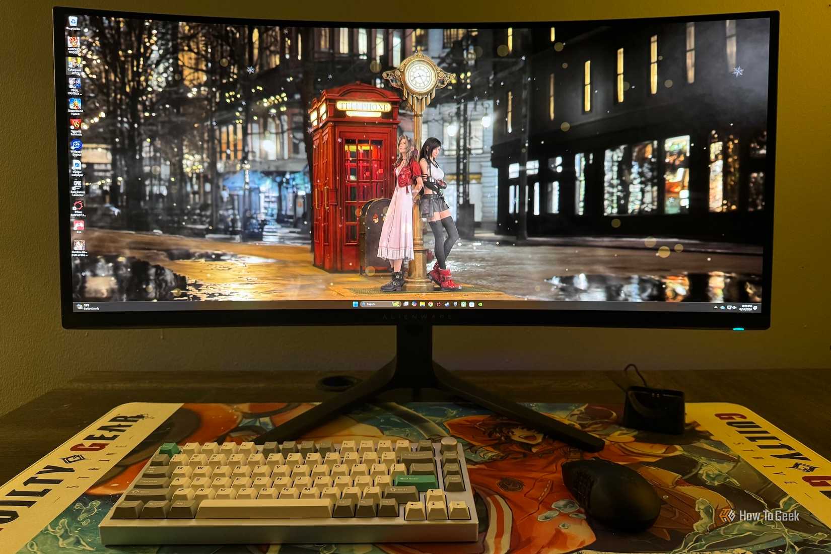 PC desktop on a curved ultra-wide gaming monitor.