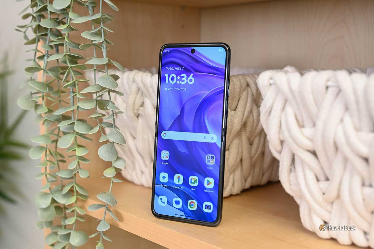 Программное обеспечение смартфонов Motorola: главные преимущества и недостатки Motorola Razr Fold в разложенном виде с отображением главного экрана