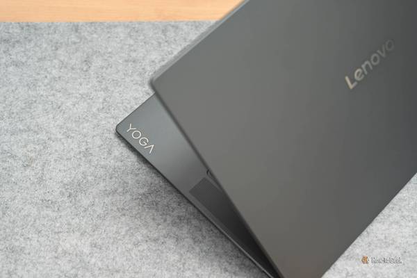 Yoga branding on the Lenovo Yoga Slim 7i Aura Edition.