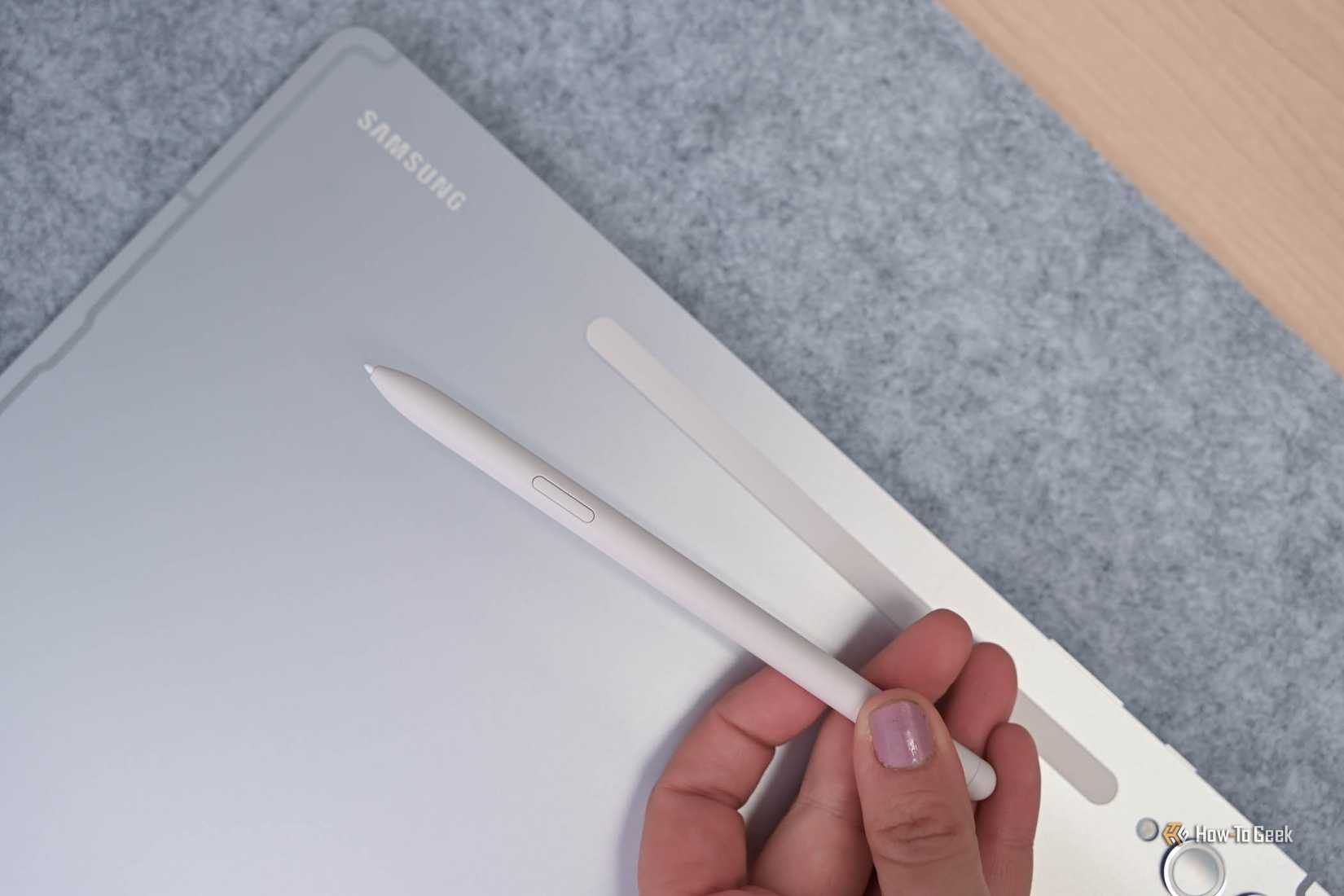 Samsung Galaxy Tab S10+ with magnetic S Pen.