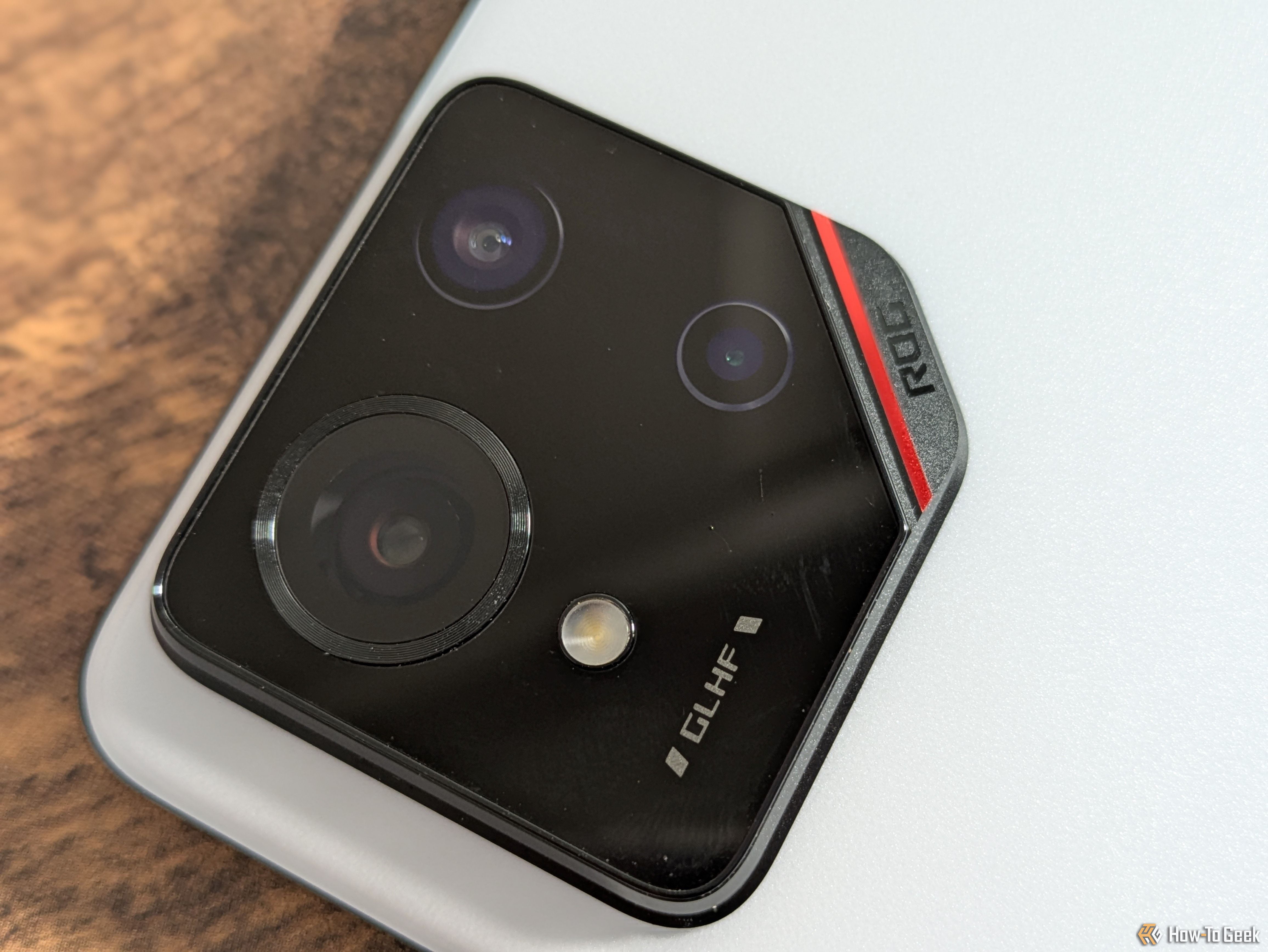 Close-up of camera on ASUS ROG Phone 9.