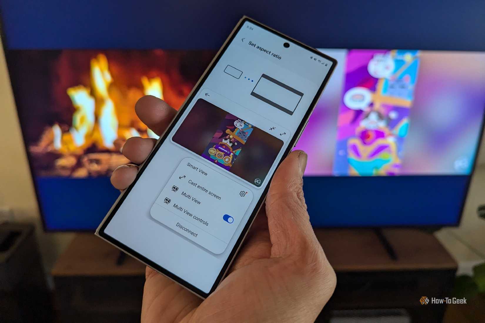 Multiview on a Samsung Frame TV streamed from a Z Fold 6.