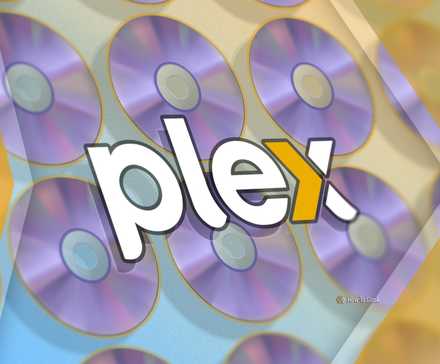 Plex logo with several Blu-rays in the background.