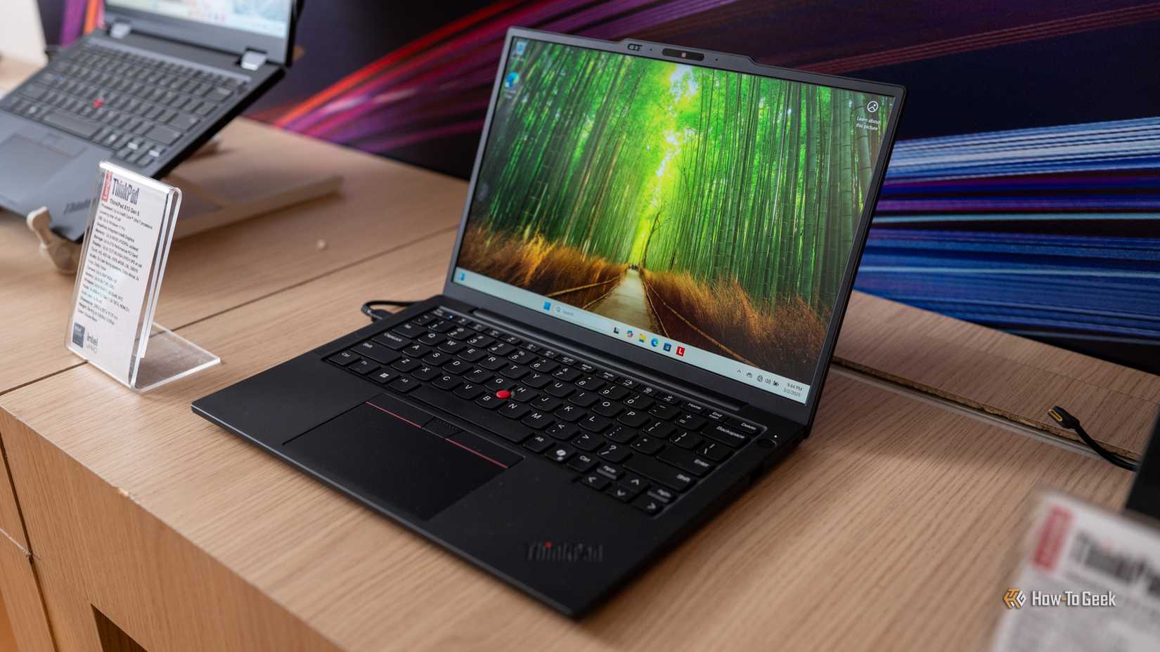 Lenovo ThinkPad X13 Gen 6 sitting on a table at MWC 2025.