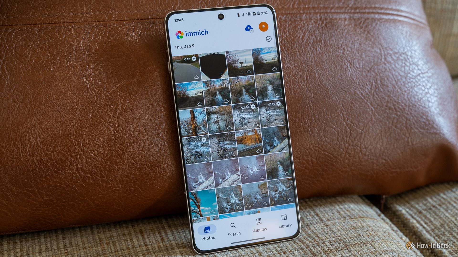 The Immich photo backup application main page showing a gallery of pictures.