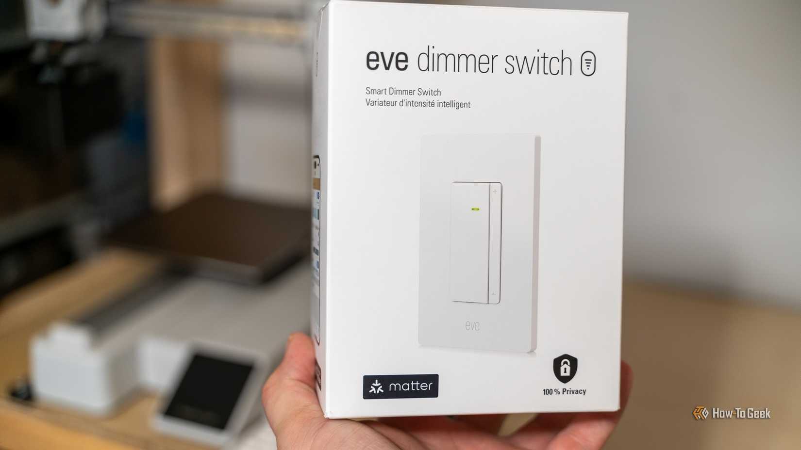 The box for the Eve Dimmer Switch.