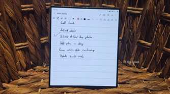 Handwritten notes in Samsung Notes on a Galaxy Z Fold 6.