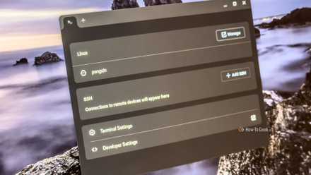 The Linux terminal session window open on a Chromebook.