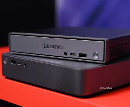 Lenovo ThinkCenter Neo 50q QC Mini PC на Lenovo IdeaCenter Mini PC на выставке CES 2025.