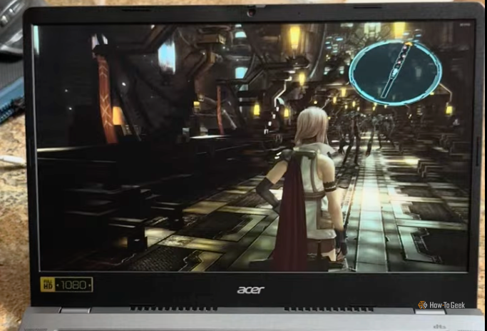 Final Fantasy 13 running on a Chromebook Plus.