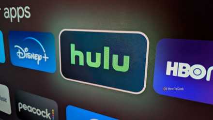 Disney+, Hulu, HBO Max, and Peacock app on a smart TV.